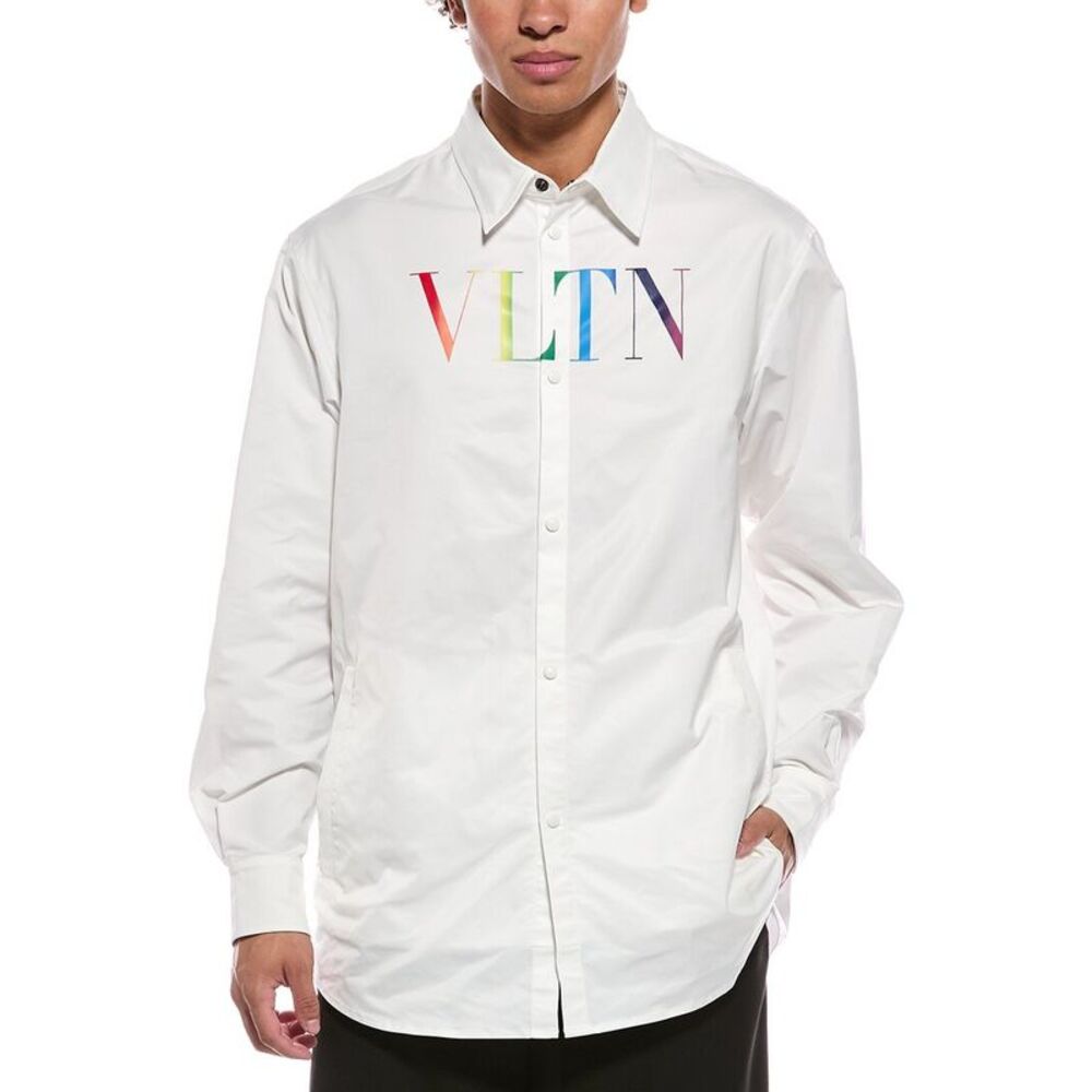 Valentino Mens Vltn Overshirt, White